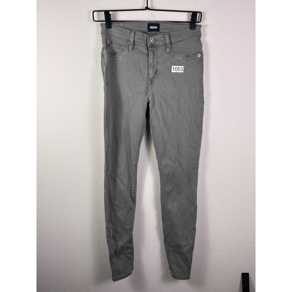 Hudson Natalie Midrise Ankle Super Skinny Jeans Grey Size 27